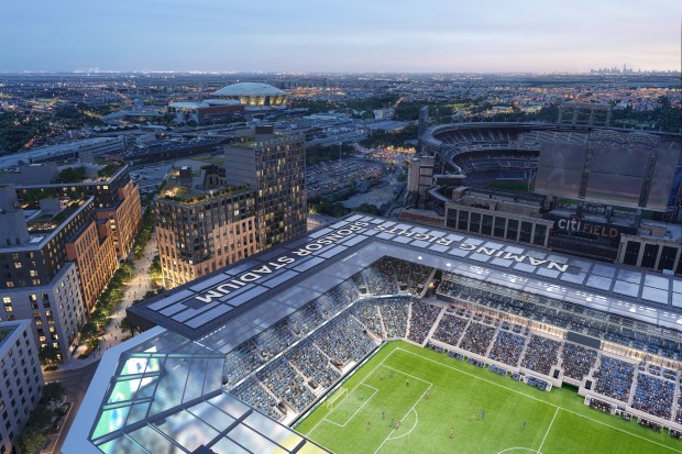 A rendering of the planned NYCFC stadium in Willets Point, Queens. (NYCFC)