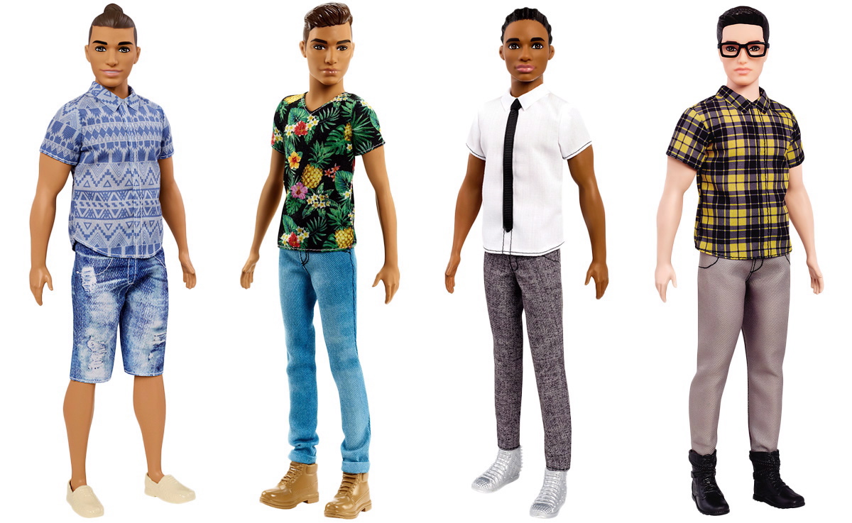 Barbie said bye-bye to the blond haired, blue eyed Ken doll in 2017 in a push toward a new era for her longtime boyfriend. On June 20, 2017, Mattel, the company behind Barbie and Ken, announced that it was debuting 15 new looks for Ken, including new hairstyles (like man buns and cornrows), body shapes, skin tones, and clothing options, like skinny jeans and graphic tee shirts.