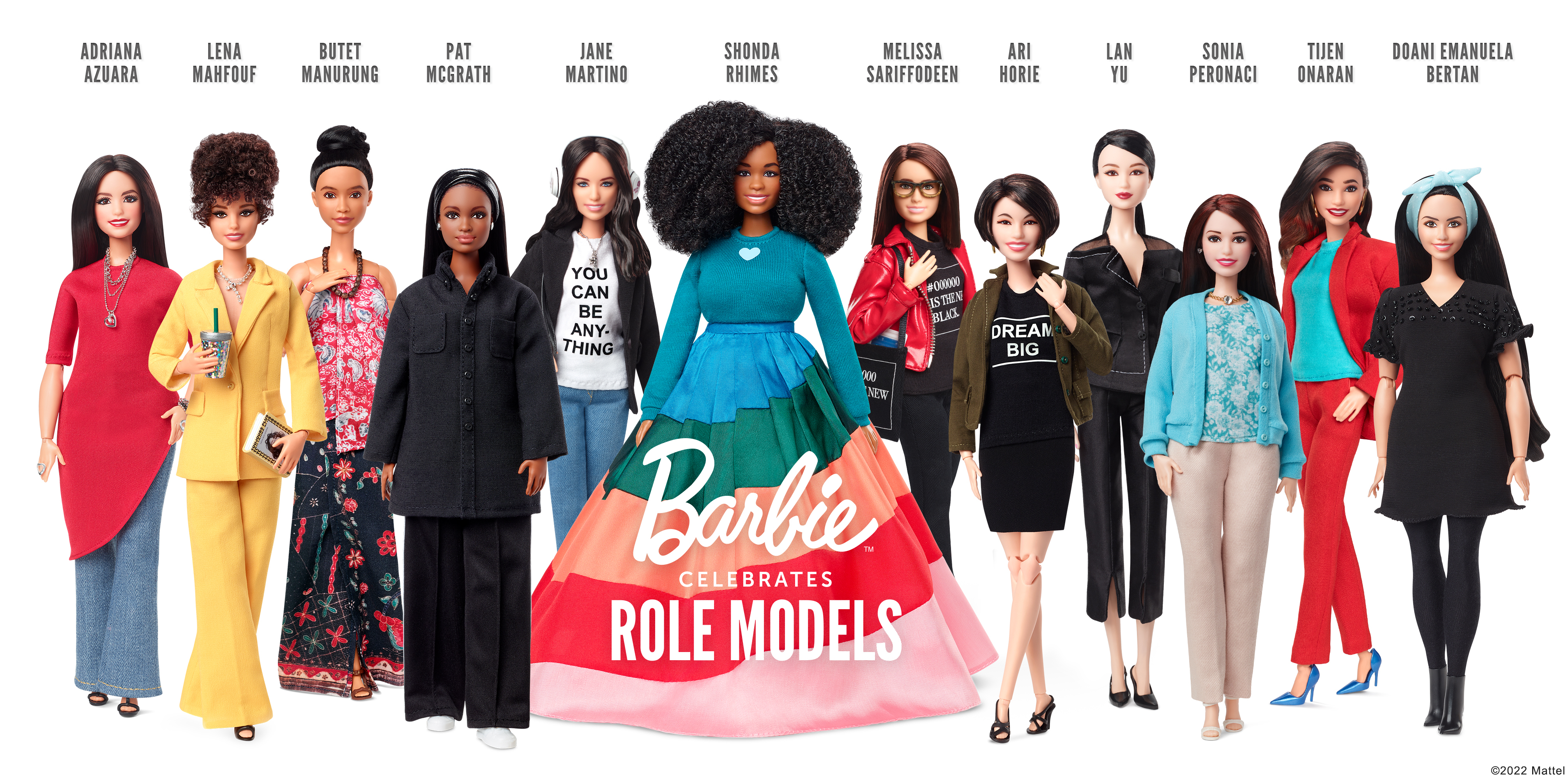For International Women's Day 2022, Mattel introduced a new line of Barbie's celebrating female entrepreneurs and role models, including Shonda Rhimes, Pat McGrath, Lena Mahfouf and more.