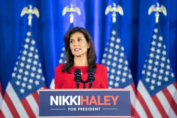 DANIEL ISLAND, SOUTH CAROLINA - MARCH 6: Republican presidential candidate, former U.N. Ambassador Nikki Haley announces the suspension of her presidential campaign at her campaign headquarters on March 06, 2024 in Daniel Island, South Carolina. Haley's announcement comes after losing all GOP primaries except Vermont in yesterday's Super Tuesday contests. (Photo by Sean Rayford/Getty Images) ** OUTS - ELSENT, FPG, CM - OUTS * NM, PH, VA if sourced by CT, LA or MoD **