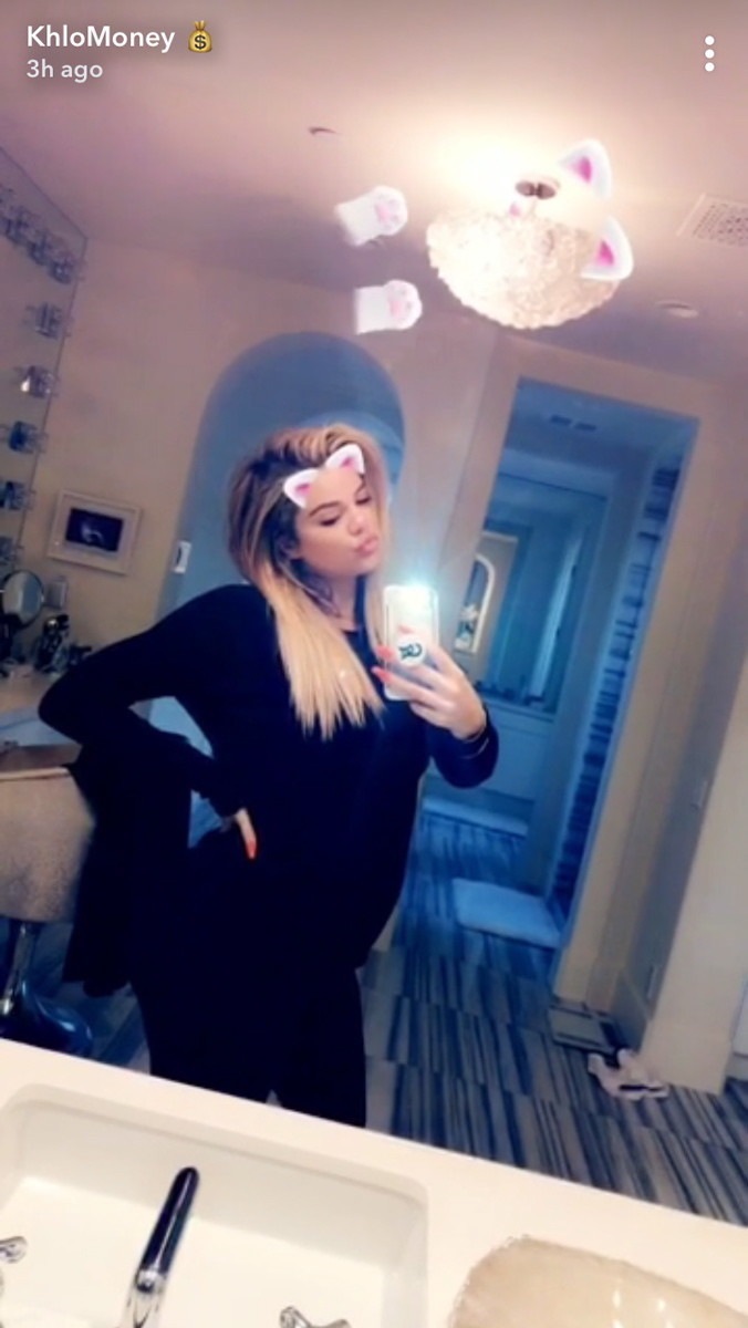 Khloe Kardashian revealed her blossoming baby bump in a video posted to Snapchat on Jan. 29, 2018. The reality star, who is 7 months pregnant with her first child, rubbed her bump in front of a mirror.