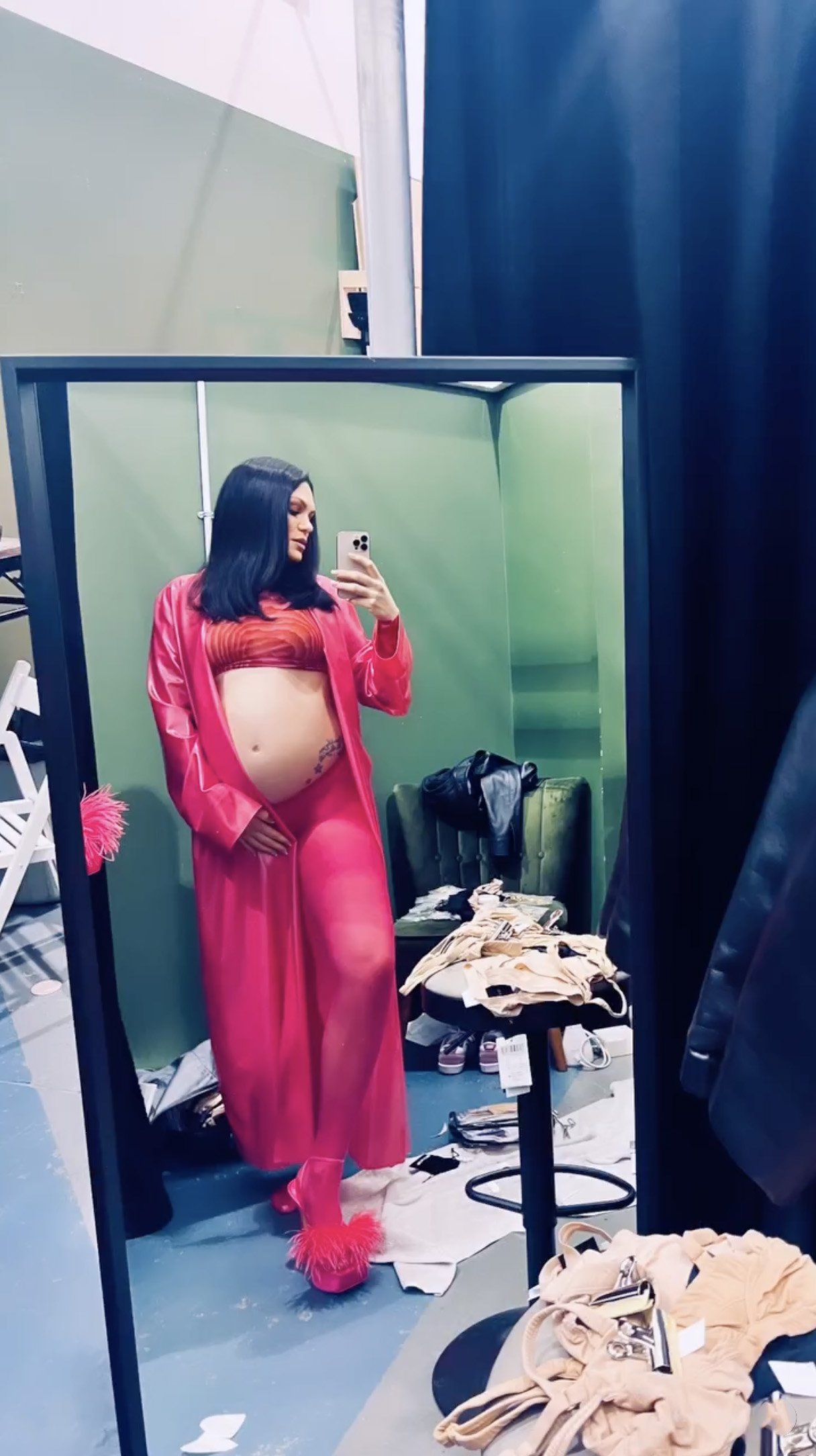 Jessie J shares a look at her growing baby bump during a photo shoot on Sunday, Feb. 5, 2023. The 34-year-old singer is expecting her first child.