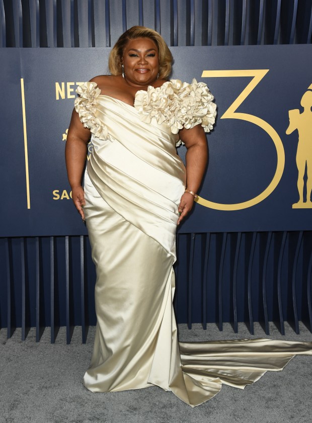 US actress Da'Vine Joy Randolph arrives for the 30th Annual Screen Actors Guild awards at the Shrine Auditorium in Los Angeles, February 24, 2024. (Photo by VALERIE MACON / AFP) (Photo by VALERIE MACON/AFP via Getty Images)