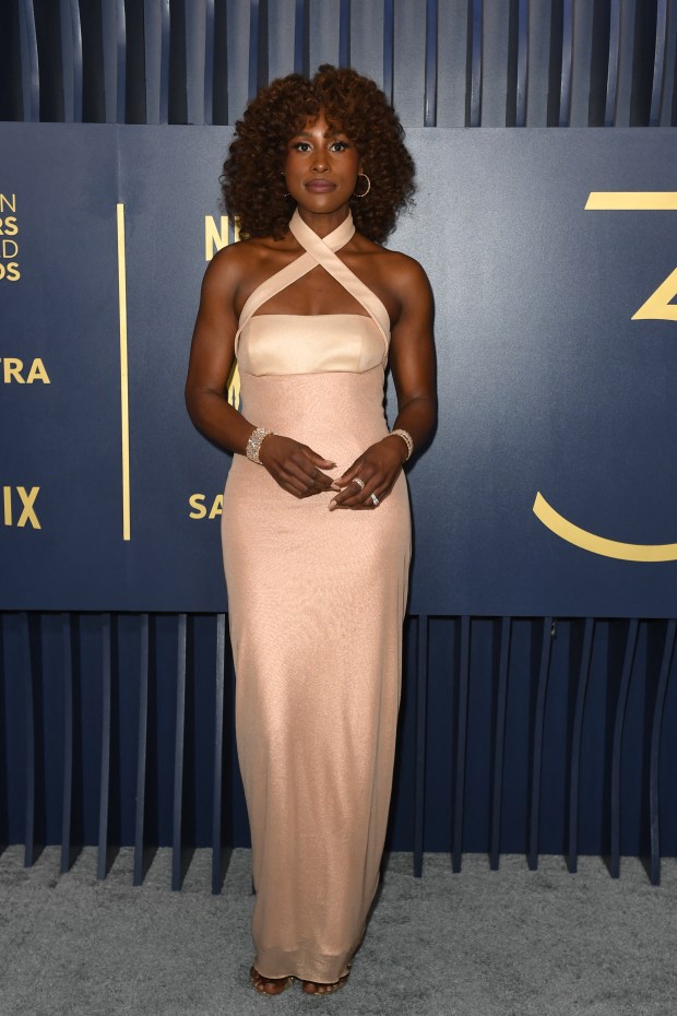 US actress Issa Rae arrives for the 30th Annual Screen Actors Guild awards at the Shrine Auditorium in Los Angeles, February 24, 2024. (Photo by VALERIE MACON / AFP) (Photo by VALERIE MACON/AFP via Getty Images)