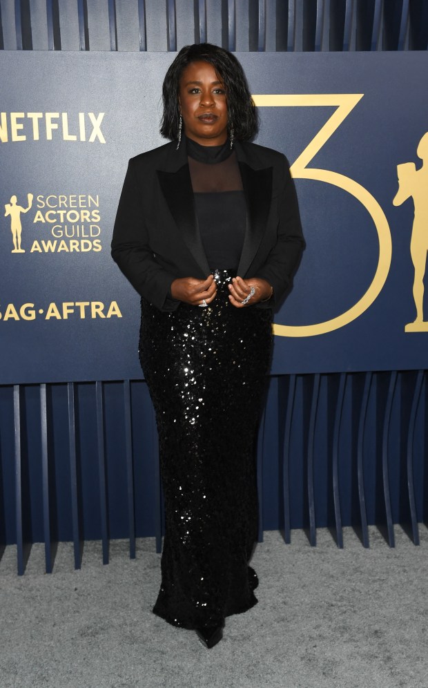 Uzo US actress Uzo Aduba arrives for the 30th Annual Screen Actors Guild awards at the Shrine Auditorium in Los Angeles, February 24, 2024. (Photo by VALERIE MACON / AFP) (Photo by VALERIE MACON/AFP via Getty Images)