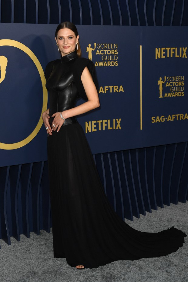 US actress Louisa Jacobson arrives for the 30th Annual Screen Actors Guild awards at the Shrine Auditorium in Los Angeles, February 24, 2024. (Photo by VALERIE MACON / AFP) (Photo by VALERIE MACON/AFP via Getty Images)