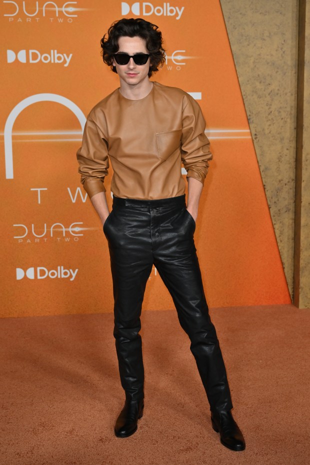 US-French actor Timothee Chalamet arrives for the premiere of "Dune: Part Two" at Josie Robertson Plaza at the Lincoln Center on February 25, 2024, in New York City. (Photo by ANGELA WEISS / AFP) (Photo by ANGELA WEISS/AFP via Getty Images)