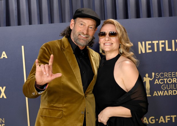 LOS ANGELES, CALIFORNIA - FEBRUARY 24: (L-R) Troy Kotsur and Deanne Bray attend the 30th Annual Screen Actors Guild Awards at Shrine Auditorium and Expo Hall on February 24, 2024 in Los Angeles, California. (Photo by Frazer Harrison/Getty Images)