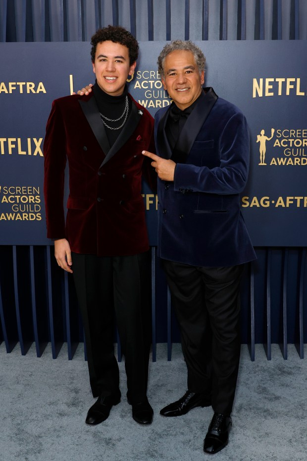 LOS ANGELES, CALIFORNIA - FEBRUARY 24: (L-R) Clemente Ortiz and John Ortiz attend the 30th Annual Screen Actors Guild Awards at Shrine Auditorium and Expo Hall on February 24, 2024 in Los Angeles, California. (Photo by Frazer Harrison/Getty Images)