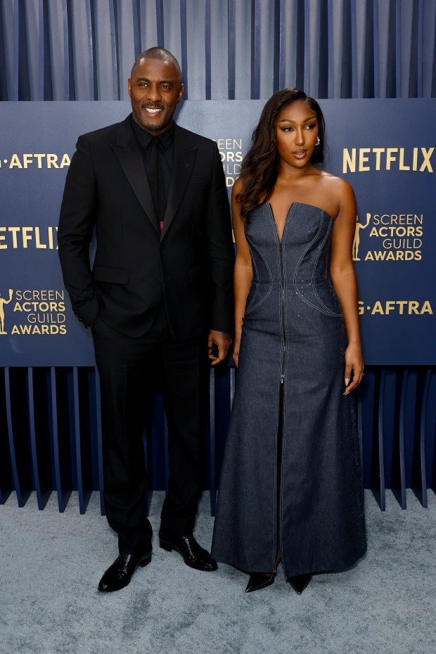 LOS ANGELES, CALIFORNIA - FEBRUARY 24: (L-R) Idris Elba and Isan Elba attend the 30th Annual Screen Actors Guild Awards at Shrine Auditorium and Expo Hall on February 24, 2024 in Los Angeles, California. (Photo by Frazer Harrison/Getty Images)