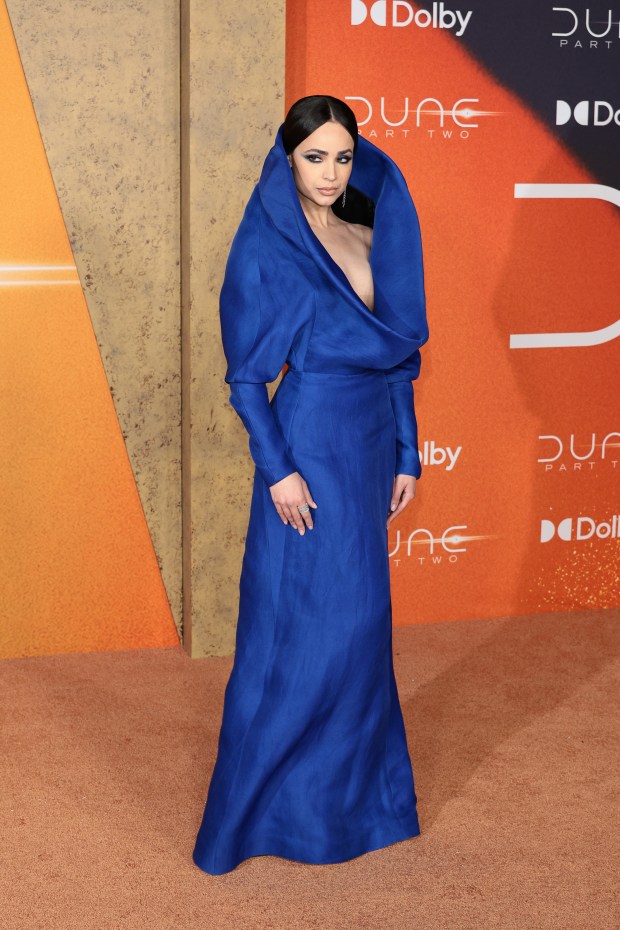 NEW YORK, NEW YORK - FEBRUARY 25: Sofia Carson attends the "Dune: Part Two" premiere at Lincoln Center on February 25, 2024 in New York City. (Photo by Dimitrios Kambouris/Getty Images)
