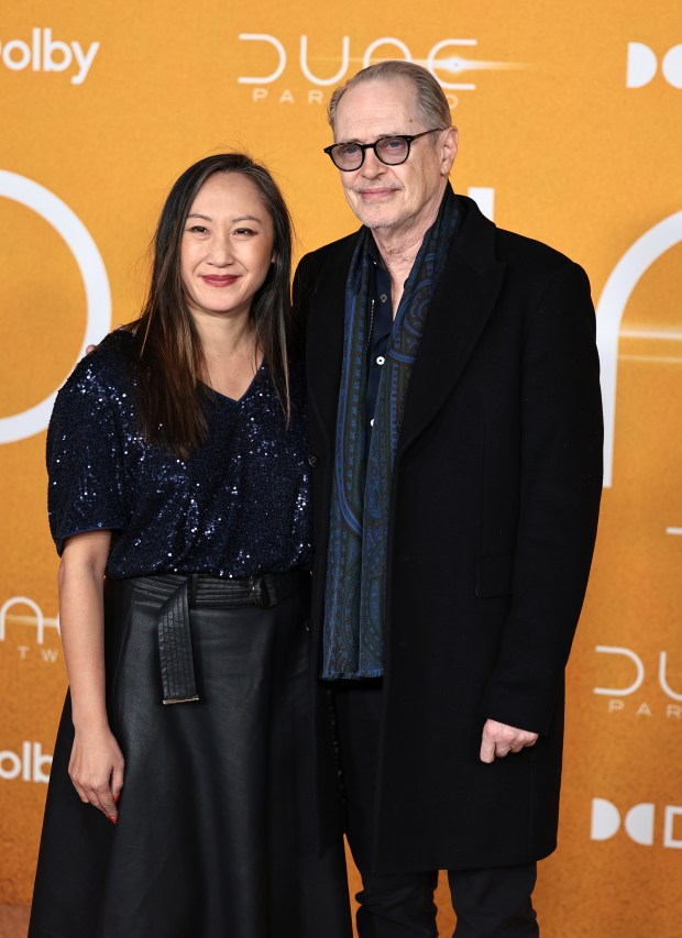 NEW YORK, NEW YORK - FEBRUARY 25: (L-R) Karen Ho and Steve Buscemi attend the "Dune: Part Two" premiere at Lincoln Center on February 25, 2024 in New York City. (Photo by Dimitrios Kambouris/Getty Images)
