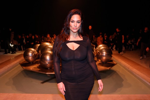 US model Ashley Graham poses ahead of the presentation of creations by Isabel Marant for the Women Ready-to-wear Fall-Winter 2024/2025 collection as part of the Paris Fashion Week, in Paris on February 29, 2024. (Photo by Geoffroy VAN DER HASSELT / AFP) (Photo by GEOFFROY VAN DER HASSELT/AFP via Getty Images)
