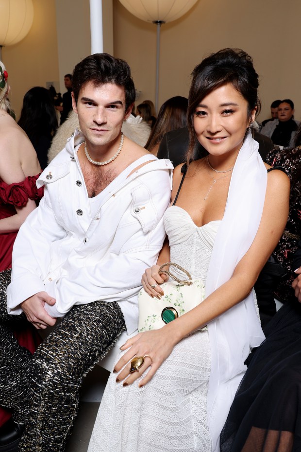 PARIS, FRANCE - MARCH 01: (EDITORIAL USE ONLY - For Non-Editorial use please seek approval from Fashion House) Paul Forman and Ashley Park attend the Giambattista Valli Womenswear Fall/Winter 2024-2025 show as part of Paris Fashion Week on March 01, 2024 in Paris, France. (Photo by Pascal Le Segretain/Getty Images)