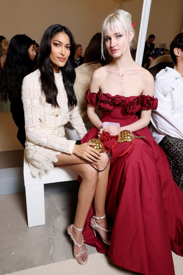 PARIS, FRANCE - MARCH 01: (EDITORIAL USE ONLY - For Non-Editorial use please seek approval from Fashion House) Pritika Swarup and Lara Cosima Henckel von Donnersmarck attend the Giambattista Valli Womenswear Fall/Winter 2024-2025 show as part of Paris Fashion Week on March 01, 2024 in Paris, France. (Photo by Pascal Le Segretain/Getty Images)