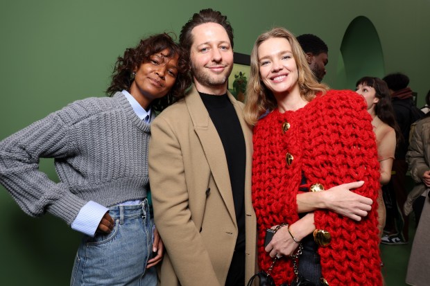 PARIS, FRANCE - MARCH 01: (L-R) Liya Kebede, Derek Blasberg and Natalia Vodianova attend the Loewe Womenswear Fall/Winter 2024-2025 show as part of Paris Fashion Week on March 01, 2024 in Paris, France. (Photo by Pascal Le Segretain/Getty Images for Loewe)