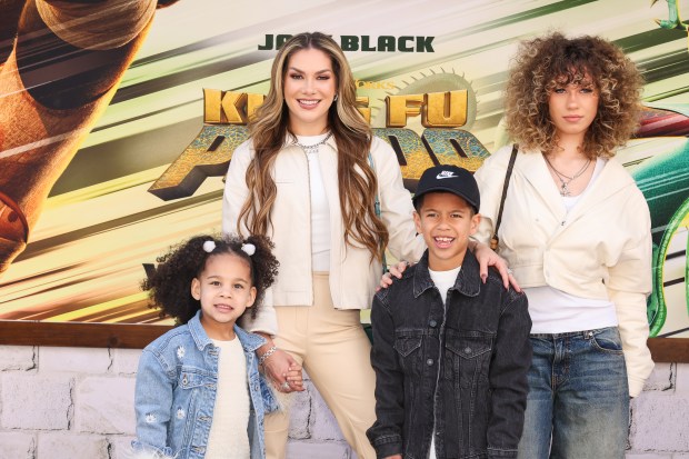 LOS ANGELES, CALIFORNIA - MARCH 03: (L-R) Zaia Boss, Allison Holker, Maddox Laurel Boss, and Weslie Fowler attend the premiere of Universal Pictures' "Kung Fu Panda 4" at AMC The Grove 14 on March 03, 2024 in Los Angeles, California. (Photo by Amy Sussman/Getty Images)