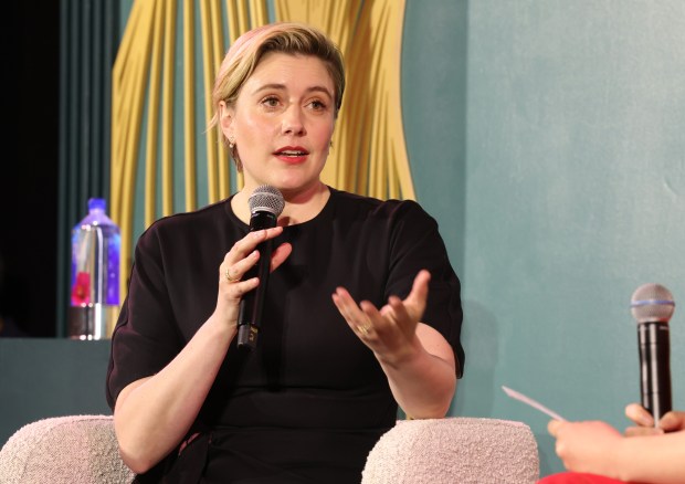 WEST HOLLYWOOD, CALIFORNIA - MARCH 05: Greta Gerwig speaks onstage, with FIJI Water, during TIME Women of the Year 2024 at The West Hollywood EDITION on March 05, 2024 in West Hollywood, California. (Photo by Phillip Faraone/Getty Images for TIME)