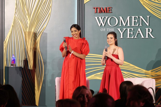 WEST HOLLYWOOD, CALIFORNIA - MARCH 05: (L-R) Naina Bajekal, Executive Editor, TIME and Lucy Feldman, Senior Editor, TIME, speak onstage, with FIJI Water, during TIME Women of the Year 2024 at The West Hollywood EDITION on March 05, 2024 in West Hollywood, California. (Photo by Phillip Faraone/Getty Images for TIME)