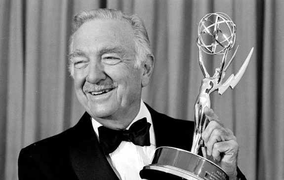CBS anchorman Walter Cronkite poses with his Emmy at the 31st Emmy Awards on Sept. 9, 1979, in Los Angeles, Calif. He won numerous awards throughout his career.