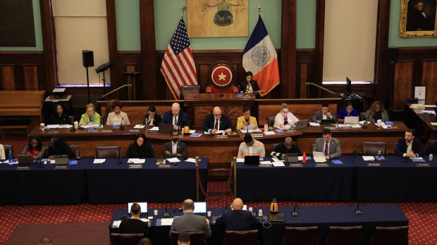 City Council Members and Witness are pictured during Budget Hearings at City Council Chambers early Monday March 04, 2024. Jacques Jiha, Director of the New York City Mayor's Office of Management and Budget attended the hearing and answered questions regarding New York City Budget surplus. (Luiz C. Ribeiro for NY Daily News)
