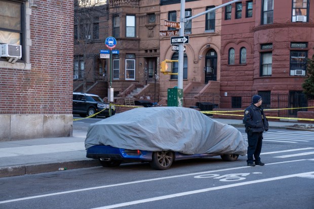 (The intersection of Bergen Street and New York Avenue) 13yr old Troy Gill was pronounced dead at Kings County Hospital after he was shot multiple times near Brooklyn Avenue and Saint Marks Avenue in Brooklyn on Thursday Feb. 29, 2024. 2240. Photos taken on Friday March 1, 2024. 0809. (Theodore Parisienne for New York Daily News)