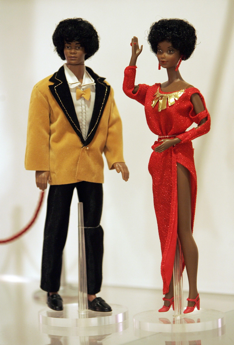 Over 20 years after the original Barbie was introduced to the market, Mattel released the African-American Barbie and Ken dolls in 1980. Though there had been an African-American doll in prior collections, the one shown on the right was named as the official African-American Barbie.